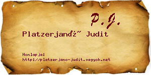 Platzerjanó Judit névjegykártya